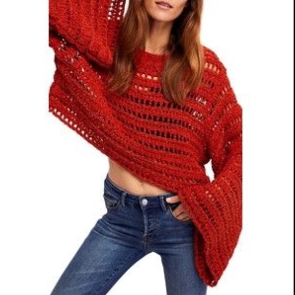 Free People Sweaters - Free people caught up crochet sweater